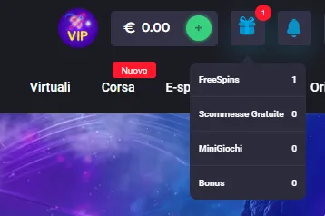 Sezione FreeSpins del conto MyStake con i giri gratuiti del promo code